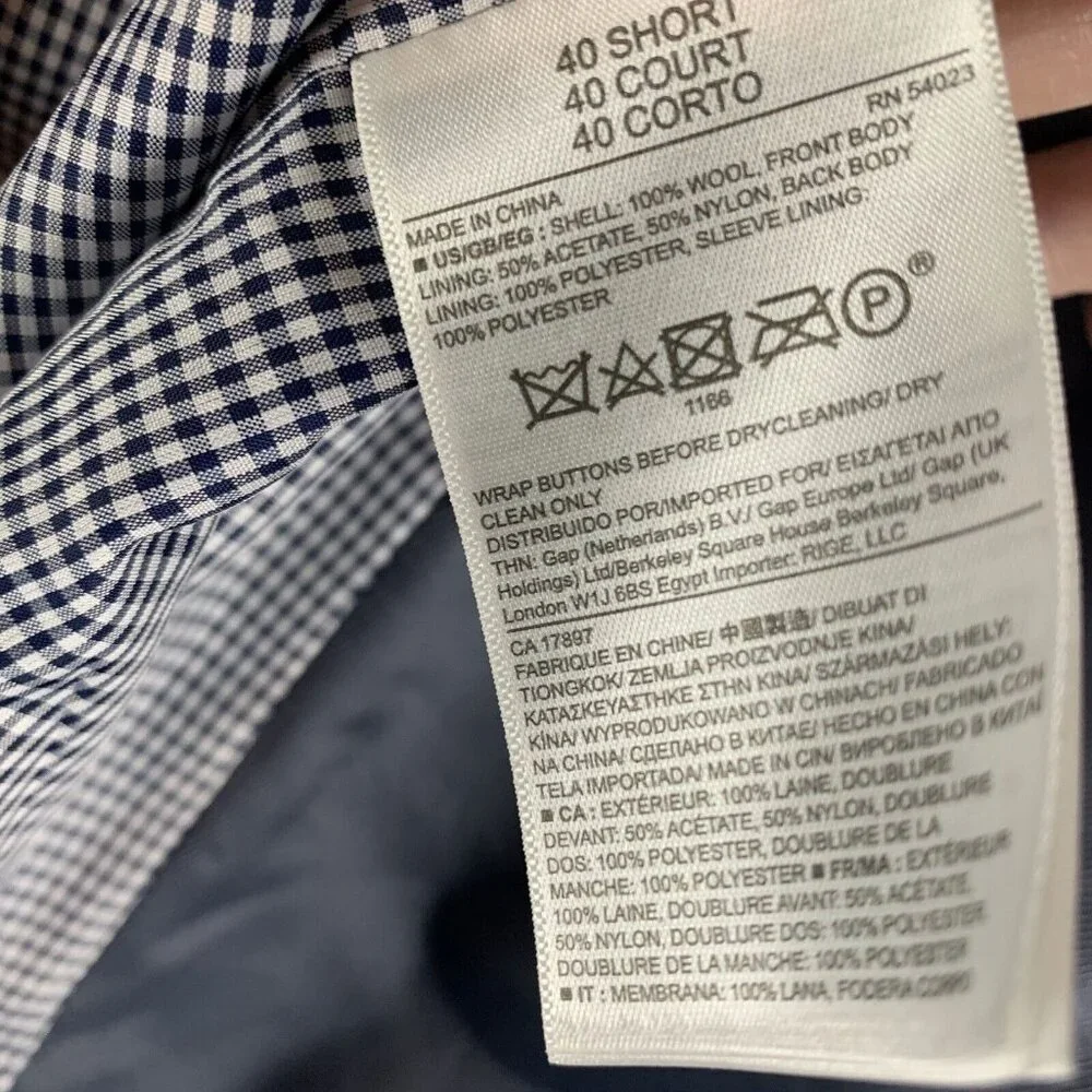 Banana Republic x Marzotto Blazer Jacket Men's 40 Gray Wool Modern Slim Fit 9660